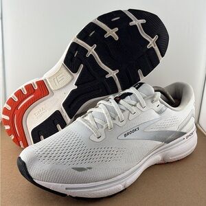 Brooks Ghost 15 Running Shoes Mens Size 11.5D Silver White Lace Up 1103931D184
